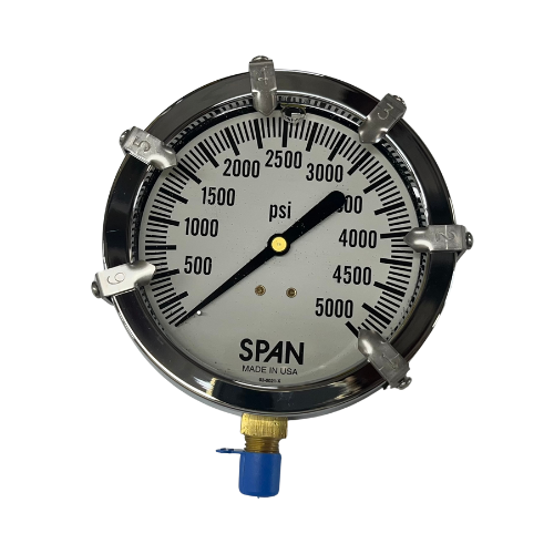 SLUMP METER GAUGE, 0-5000psi, JIC FITTING - this gauge provides reliable performance for both low and high-pressure environments - Front