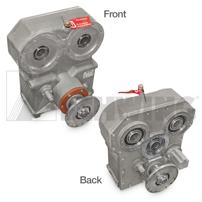 "Schwing Gearbox with 1.0396:1 ratio, Part #: 10038387, offering optimal performance in heavy-duty machinery."