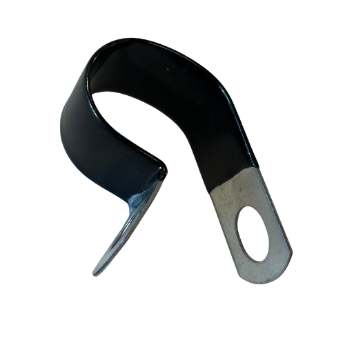 TUBE CLAMP-COATED 1 1/4' - is designed to securely fasten tubes, pipes, or rods in various industrial, construction, and DIY applications - Front