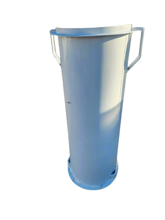 MTM Standard Extension Chute for McNeilus concrete mixers, part number 0151650, front view with reinforced handles