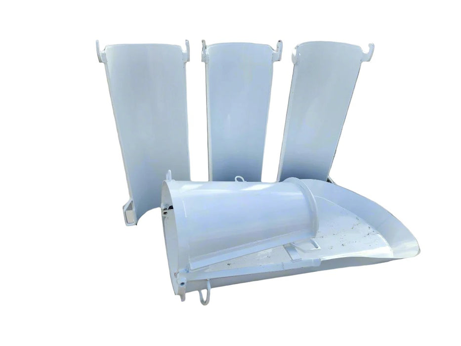 Image 1: "McNeilus Concrete Chute Bundle with Main Chute (152625), Fold-Over Chute (152621), and Three Extension Chutes (0151650)."