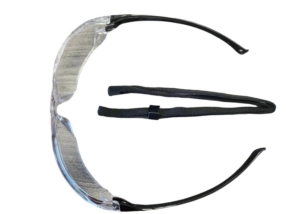 “Side view of Bollé Prism Safety Glasses - Clear lens, Western Mixer #751-640CL.”