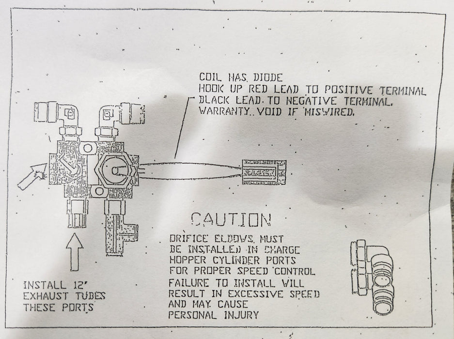 Technical diagram of Hopper SOL Valve, showing wiring and installation details for MTM/McNeilus/Revolution mixer trucks, Part #: 0085288.