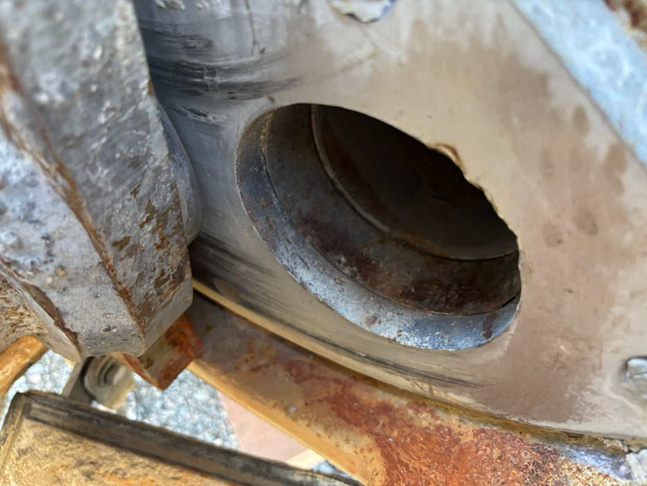 "Used Reed M20 pump with mixing hopper attachment, 3,605 hours."