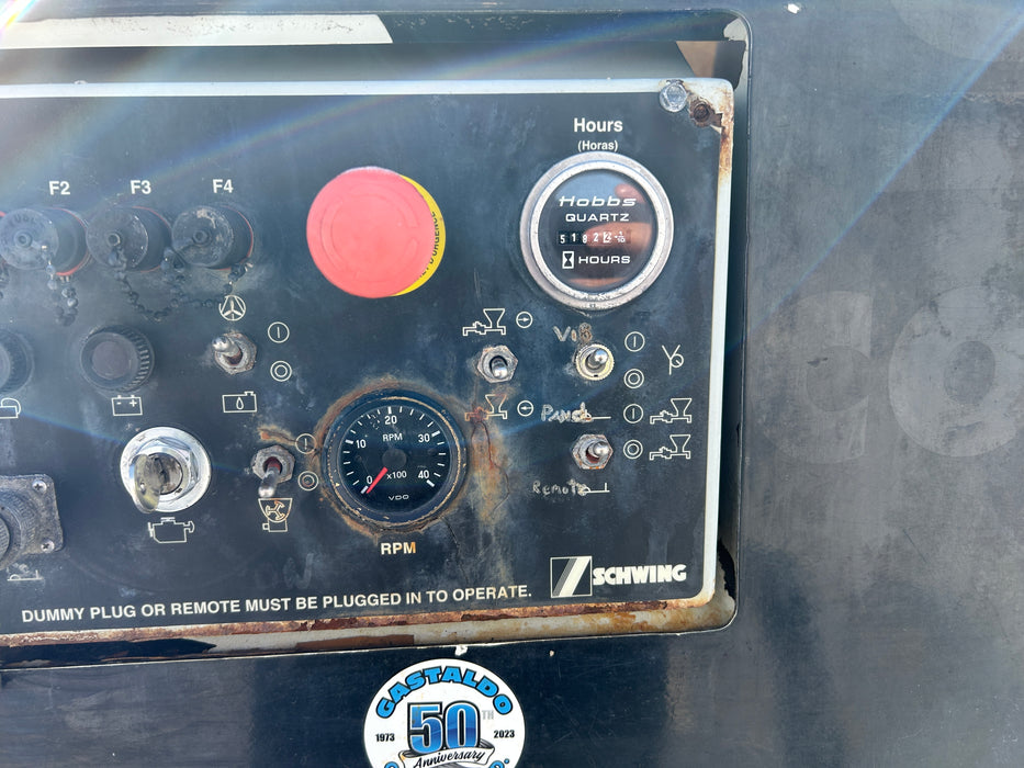 "2010 Schwing SP500 trailer-mounted concrete pump, SN: 5000893."