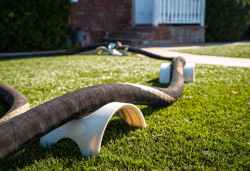 BRIDGESTONE Concrete Pump Hose Caddy for 2-3 inch hoses, HC-200300-HD model with hose laying on it