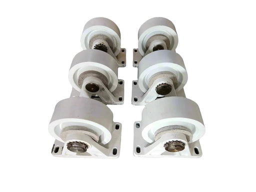 Kimble Roller Complete Assembly for CCB & CBMW mixers, Part #: 5002358, 9-inch diameter and 3-1/2 inch width, compatible with heavy-duty concrete mixers