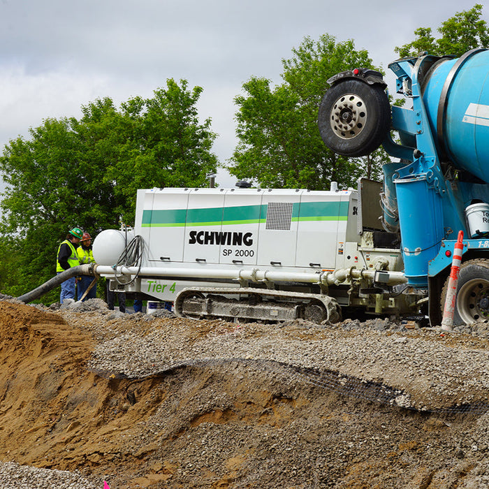 Schwing SPTM 1250 Trailer Concrete Pump | Tier 4 Final Engine, Compact Design, High Precision