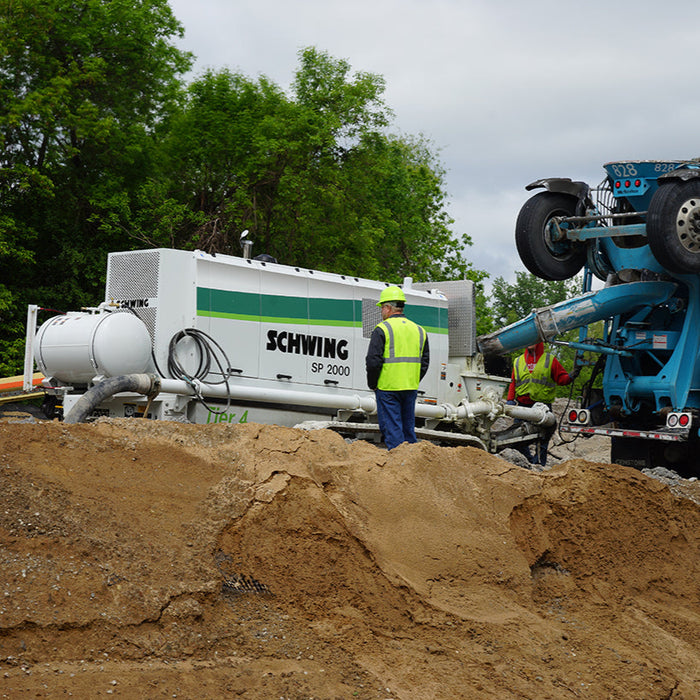 Schwing SPTM 1250 Trailer Concrete Pump | Tier 4 Final Engine, Compact Design, High Precision