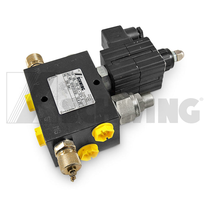 Valve - Hyd, W/ Solenoid 12 Volt | Weight: 8 lbs | Dimensions: 52 X 152 X 180MM | Brand: SCHWING