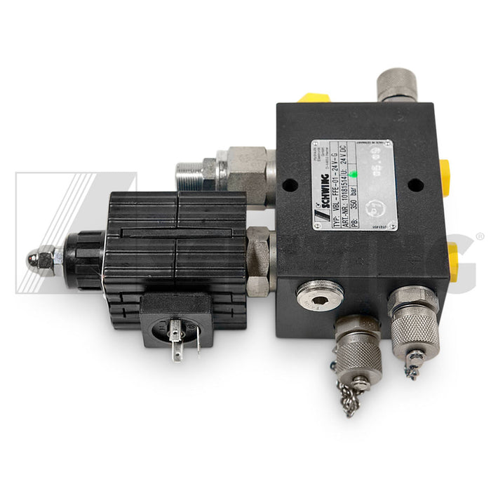 Valve - Hyd, W/ Solenoid 24 Volt | Weight: 8 lbs | Dimensions: 52 X 152 X 180MM | Brand: SCHWING
