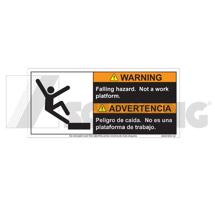 Decal - Falling/No Work Platform - Eng | Weight: 2 lbs | Brand: SCHWING