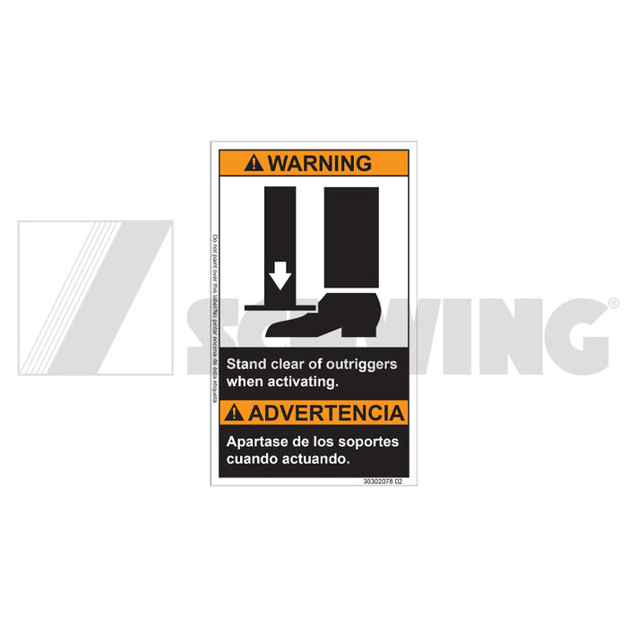 Decal - Warning Stand Clear Of Outrigge | Weight: 2 lbs | Brand: SCHWING