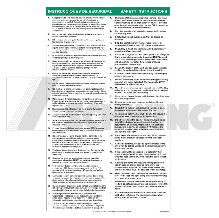 Decal - Safety Operating Instructions | Weight: 2 lbs | Brand: SCHWING