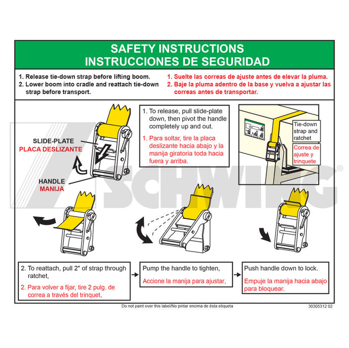 Decal - Boom Strap Instructions | Weight: 2 lbs | Brand: SCHWING