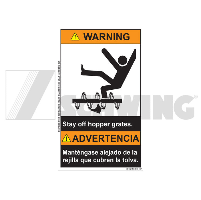 Decal - Warning Do Not Stand On Grate | Weight: 2 lbs | Brand: SCHWING