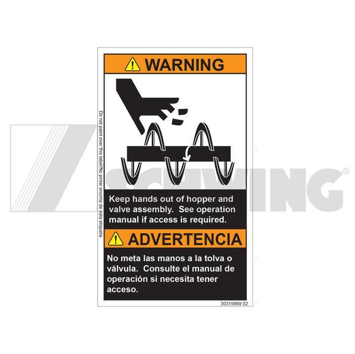 Decal - Danger Do Not Put Hands Or Objec | Weight: 2 lbs | Brand: SCHWING