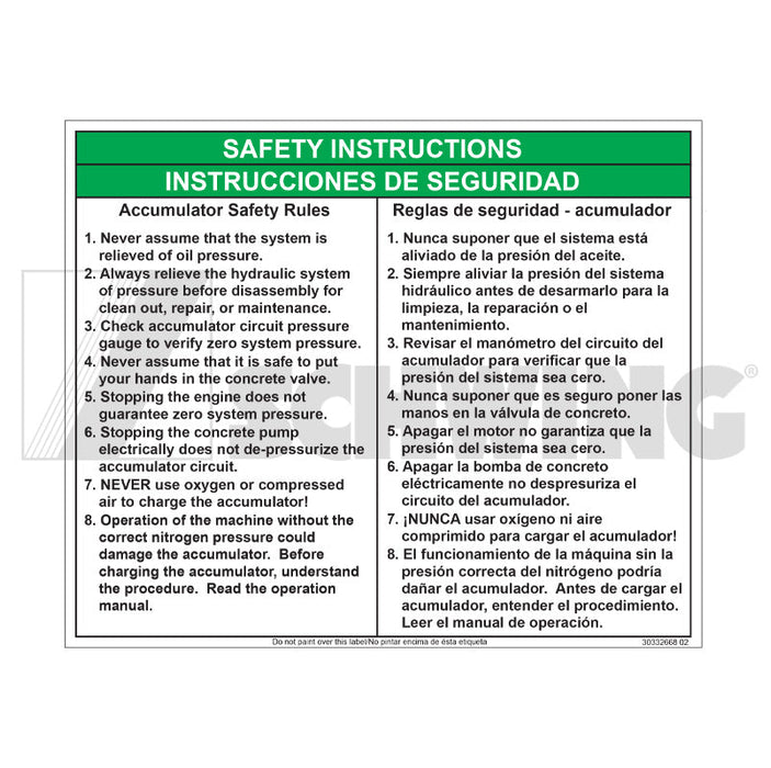 Decal - Accumulator Safety Rule | Weight: 2 lbs | Brand: SCHWING