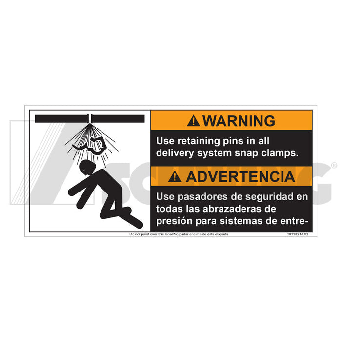 Decal - Warning Clamp Must Be Pinned | Weight: 2 lbs | Brand: SCHWING