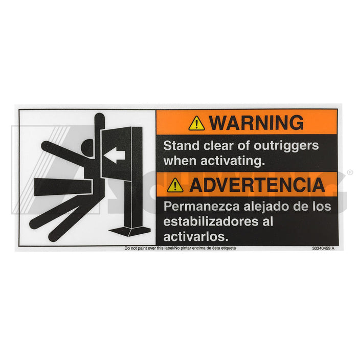 Decal Stand Clear Of Outriggers | Weight: 1 lbs | Brand: SCHWING