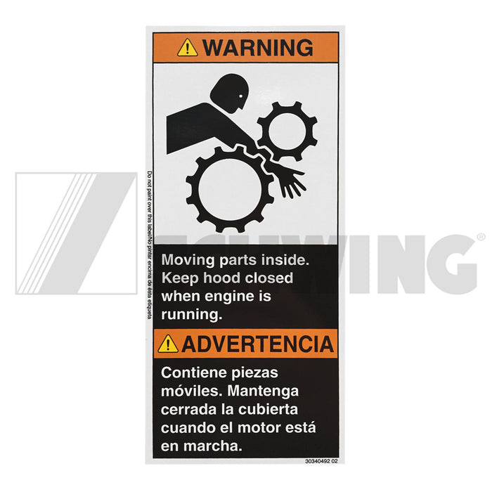 Decal - Keep Hood Closed (Line Pumps) | Weight: 2 lbs | Brand: SCHWING