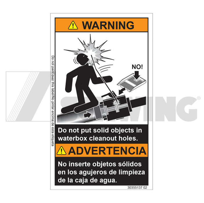 Decal , Warning - No Solid Objects | Weight: 2 lbs | Brand: SCHWING