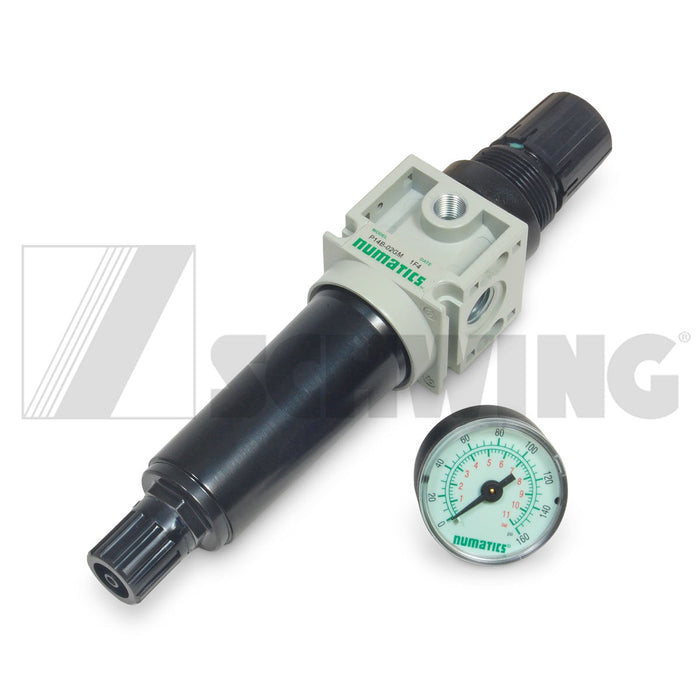 Regulator - Pneumatic, 0-160 Psi, 1/4Npt | Weight: 2 lbs | Dimensions: 210 X 85 X 45 MM | Brand: SCHWING