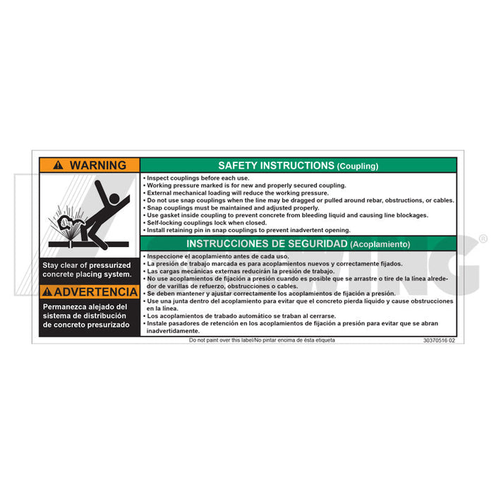 Decal - Warning & Instructions, Clamps | Weight: 1 lbs | Brand: SCHWING