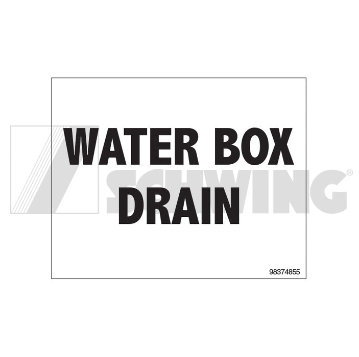 Decal Water Box Drain | Weight: 1 lbs | Brand: SCHWING
