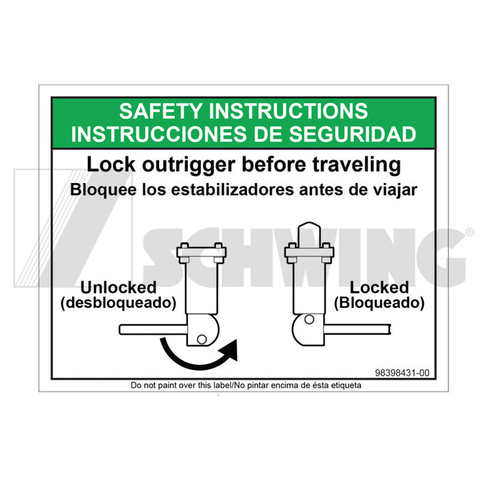 Decal # Outrigger Locks | Weight: 1 lbs | Brand: SCHWING